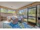 Screened porch with comfortable seating and a table, perfect for outdoor relaxation at 1880 1St Ave, Deland, FL 32724