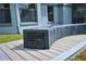 Stylish outdoor bench with integrated utility access on a custom wood deck at 1948 Spruce Creek Lndg, Port Orange, FL 32128