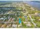 An aerial view of the property, showcasing water views, and neighborhood at 20 Warwick Ave, Ormond Beach, FL 32174