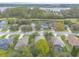 Aerial view showcasing community homes backing onto the golf course and lake in a serene, beautiful location at 2626 Turnbull Estates Dr, New Smyrna Beach, FL 32168