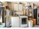 Laundry room with washer, dryer, and water heater at 3403 Kumquat Dr, Edgewater, FL 32141