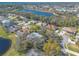 Beautiful aerial view featuring properties with backyard pools, surrounded by mature trees and lake views at 6049 Sabal Hammock Cir, Port Orange, FL 32128