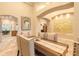 Elegant dining room with a wooden table, upholstered chairs, and stylish decor at 6049 Sabal Hammock Cir, Port Orange, FL 32128