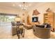 Inviting living room with modern furnishings, including a comfortable sofa and unique decor at 6049 Sabal Hammock Cir, Port Orange, FL 32128