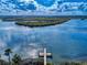 Aerial shot showcasing a private wooden dock, and beautiful landscape at 6584 Engram Rd # 405, New Smyrna Beach, FL 32169