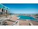 Enjoy the community pool with ocean views, providing a relaxing and scenic experience for residents at 701 S Atlantic Ave # 11, New Smyrna Beach, FL 32169