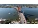 Aerial view of the draw bridge nearby, showcasing the waterfront lifestyle, and location at 111 Esther St, New Smyrna Beach, FL 32169