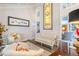 Sitting area with stained glass window and elegant decor at 111 Esther St, New Smyrna Beach, FL 32169
