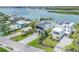 Beautiful aerial of waterfront homes with lush lawns, private drives, and nearby boats at 1194 N Peninsula, New Smyrna Beach, FL 32169