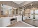 Stunning bathroom with double vanity, walk-in shower, and bathtub featuring modern fixtures and tile at 1194 N Peninsula, New Smyrna Beach, FL 32169