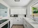 Practical kitchen with white countertops and cabinets, ready for meal preparation at 1208 Pat Ave, New Smyrna Beach, FL 32168