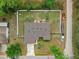 Bird's eye view of a property showcasing a spacious lot, well-maintained lawn, and ample privacy at 1290 9Th St, Orange City, FL 32763