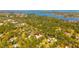 Expansive aerial view highlighting the wooded lot at 1370 Jane Lacey Ln, New Smyrna Beach, FL 32168