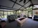 Covered outdoor area with seating, hot tub and built in grill at 1370 Jane Lacey Ln, New Smyrna Beach, FL 32168