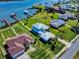 Beautiful aerial view of waterfront homes, manicured lawns, and private docks on a sunny day at 2019 S Riverside, Edgewater, FL 32141