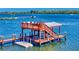 Waterfront property featuring a private dock with an upper deck and boat lift at 2019 S Riverside, Edgewater, FL 32141