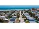 Aerial neighborhood view of homes near beach access at 216 Kirkland Dr, New Smyrna Beach, FL 32169