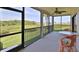 Enjoy outdoor living on this screened balcony with comfortable seating and views of the surrounding landscape at 2700 N Peninsula Ave # 113, New Smyrna Beach, FL 32169