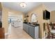 Charming bar area with ocean views, stylish cabinets, and convenient location near the living space at 2901 Hill St, New Smyrna Beach, FL 32169