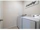 The laundry room showcases modern, white front-load washer and dryer units at 3245 Carpentaria Dr, New Smyrna Beach, FL 32168
