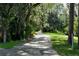 A paved walking path is lined with lush trees and greenery at 3611 Marisol Ct, New Smyrna Beach, FL 32168