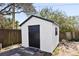Exterior view of a well-maintained shed, offering additional storage space at 38 Seacrest Dr, Ormond Beach, FL 32176