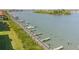 Scenic waterfront view of boat docks and waterway access, providing a tranquil and convenient boating experience at 407 Bouchelle Dr # 205, New Smyrna Beach, FL 32169