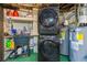 Laundry area with washer, dryer, utility sink, and water heaters at 519 Mobile Ave, Daytona Beach, FL 32118