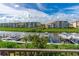 Scenic community water view overlooking the boat docks and nearby buildings at 520 S Peninsula Ave # 2C7, New Smyrna Beach, FL 32169