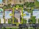 Aerial view of property highlighting the house, lot size, pool, and landscaping at 72 Oceanview Ave, Ponce Inlet, FL 32127