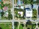 Aerial view of the neighborhood with street views, homes, and landscaping at 746 N Halifax Ave, Daytona Beach, FL 32118