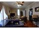 Open living room and kitchenette with hardwood floors and comfortable furniture at 746 N Halifax Ave, Daytona Beach, FL 32118