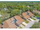 Overhead shot showcasing neighborhood townhomes, tree-lined streets, and expansive greenery at 210 Pine Cone Trl, Ormond Beach, FL 32174