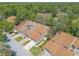 Aerial view of townhomes surrounded by lush greenery and mature trees at 210 Pine Cone Trl, Ormond Beach, FL 32174