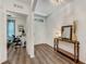 Inviting entryway featuring hard flooring, an office doorway, and tasteful decor at 532 White Coral Ln, New Smyrna Beach, FL 32168