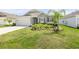 Charming one-story home featuring a two-car garage, attractive landscaping, and a well-manicured lawn at 1012 Bradford Ridge Dr, Leesburg, FL 34748