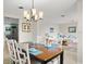 Open-concept dining area with stylish furnishings, connecting seamlessly to the living room and kitchen at 121 Ellicott Dr, Ormond Beach, FL 32176