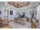 Bright office with a unique map ceiling, a large desk, and stylish decor at 1212 Commodore Dr, New Smyrna Beach, FL 32168