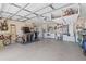 Spacious garage with ample storage, laundry hookups and overhead racks at 1363 Wayne Ave, New Smyrna Beach, FL 32168