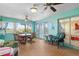 Inviting sunroom with panoramic windows, comfortable seating, and bright decor at 1363 Wayne Ave, New Smyrna Beach, FL 32168