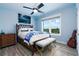 Serene bedroom with soft colors, scenic views, and coastal-themed decor; ideal for restful nights and relaxation at 1373 N Atlantic Ave, New Smyrna Beach, FL 32169
