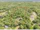 Aerial view of a large parcel surrounded by trees, property outline included at 1663 Hideaway Ln, Edgewater, FL 32132
