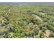 Aerial view of a large parcel surrounded by trees, property outline included at 1663 Hideaway Ln, Edgewater, FL 32132