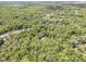 Aerial view of a home nestled among mature trees in a forest setting at 1663 Hideaway Ln, Edgewater, FL 32132
