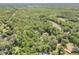 Aerial view of a secluded property nestled within a lush forest setting at 1663 Hideaway Ln, Edgewater, FL 32132