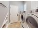 Convenient laundry room with modern washer and dryer, offering functionality and storage space at 2656 Old Smyrna Trl, New Smyrna Beach, FL 32168