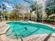 Backyard pool with brick pavers and screened-in enclosure overlooking a lush backyard at 2656 Old Smyrna Trl, New Smyrna Beach, FL 32168