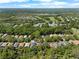 Community aerial view with golf course and tennis courts, lush landscaping, and well-maintained homes at 3349 Glenshane Way, Ormond Beach, FL 32174