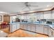 Functional kitchen featuring blue countertops and ample cabinet space at 416 Western Rd, New Smyrna Beach, FL 32168