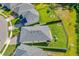 Aerial shot of a home's expansive backyard including a playset, fire pit, and screened-in patio at 5607 Estero Loop, Port Orange, FL 32128
